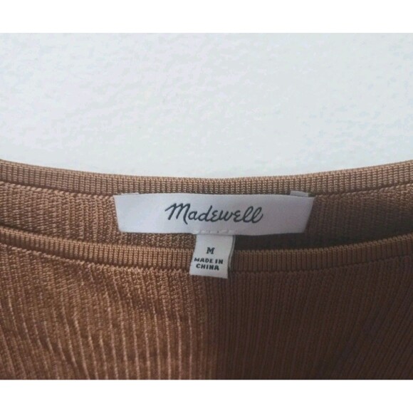 Madewell Maclaine Brown‎ Shimmer Ribbed Tank Top Size M - Picture 3 of 6
